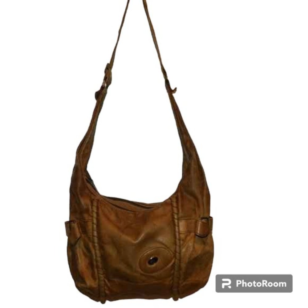 Vintage Guidi Brown Leather Handbag Italy